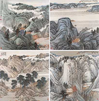 宋玉麟 1994-1996年作 四时山水 镜心